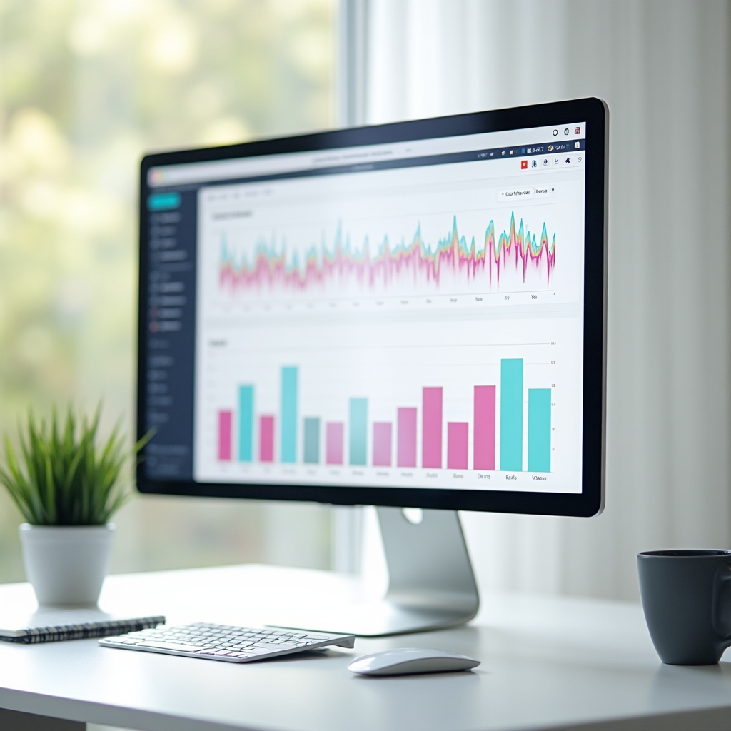 Schermo con grafici e statistiche di una piattaforma di distribuzione musicale digitale