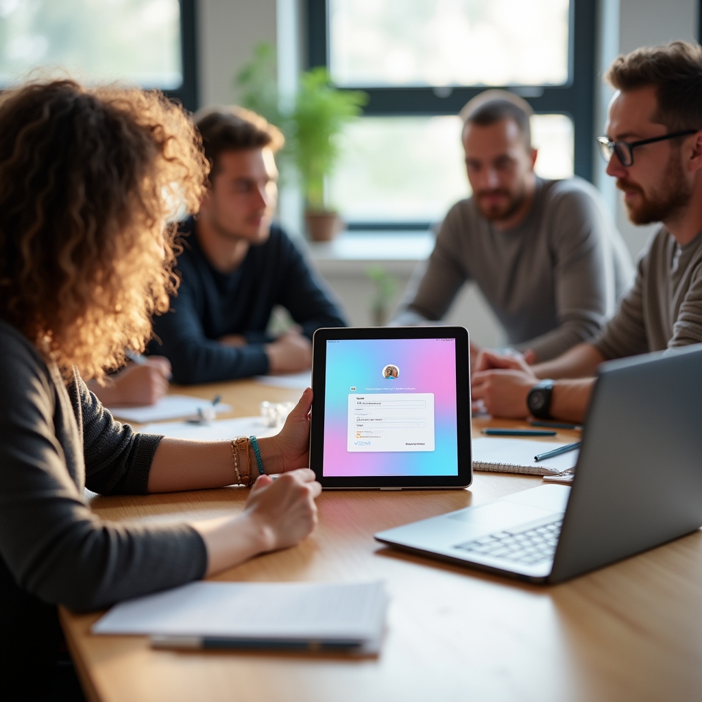 Partecipanti al workshop che impostano un modulo di raccolta contatti per una mailing list di fan